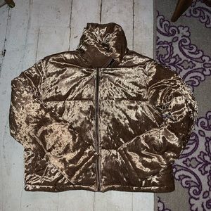 Forever 21 Velvet Puffer Jacket